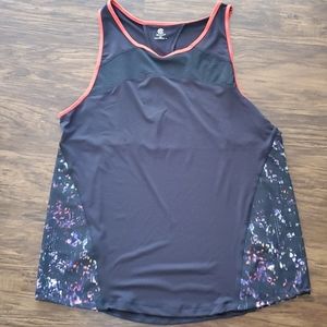 C9 by Champion Black Tank Top with Red Trim and Multicolor Side Panels